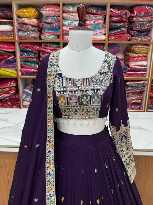 Most Trending Wedding Special Vichitra Silk Lehenga Choli