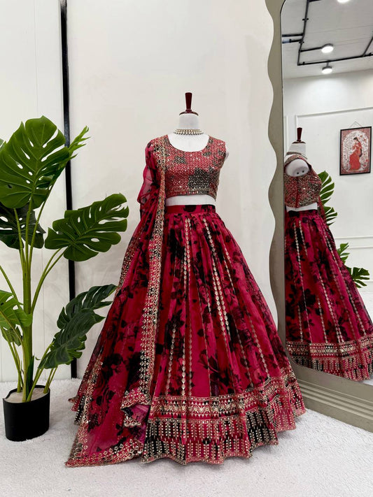 Most Trending Organza Silk Wedding Special Lehenga Choli