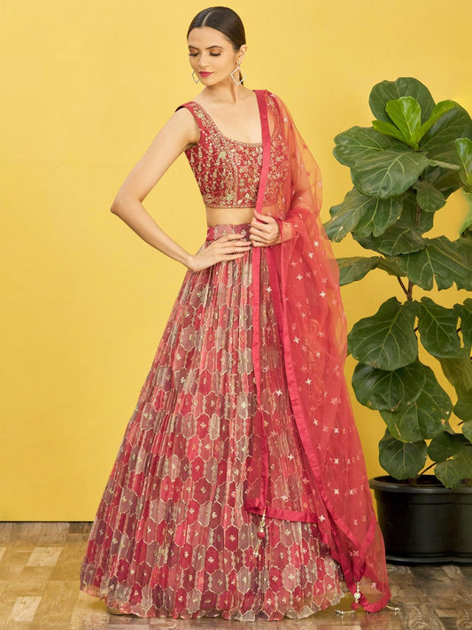 Buy Most Attractive Party Wear Organza Silk Designer Lehenga Choli