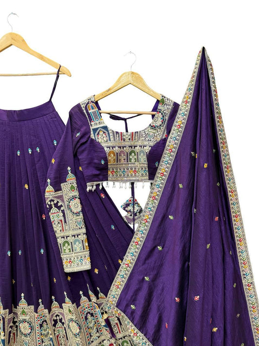 Most Trending Wedding Special Vichitra Silk Lehenga Choli